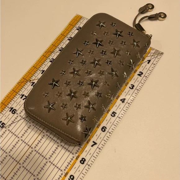 Jimmy Choo star studded long zippy wallet